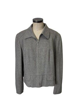 Talbots Wool Zip Front Jacket 18 Gray